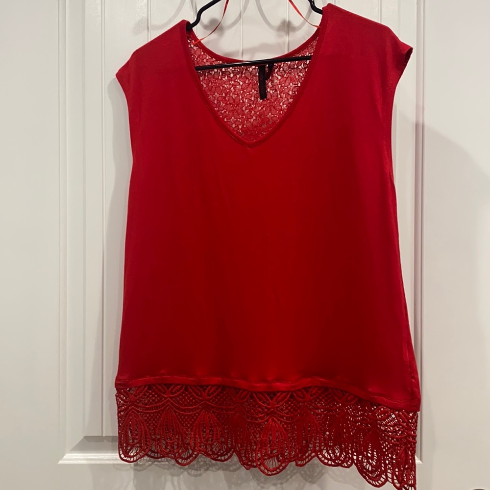 Forever Scarlett women’s knit top Red size M #039